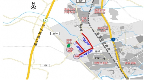 民雄頭橋地區都市計畫特II道路銜接13號（含13-2）道路工程位置圖(南工處提供)