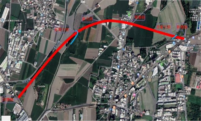 &uarr;北港特一號道路新闢工程位置圖