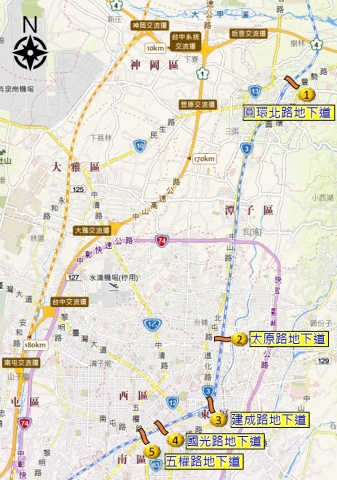 ↑地下道填平工程位置圖