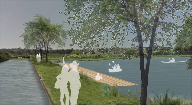 水公園生態教育池休閒遊憩示意圖