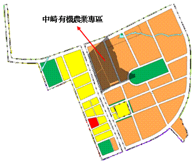 ↑橋頭科學園區都市計畫草案與中崎有機農業專區套繪圖