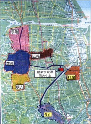 計畫範圍及污水分區示意圖