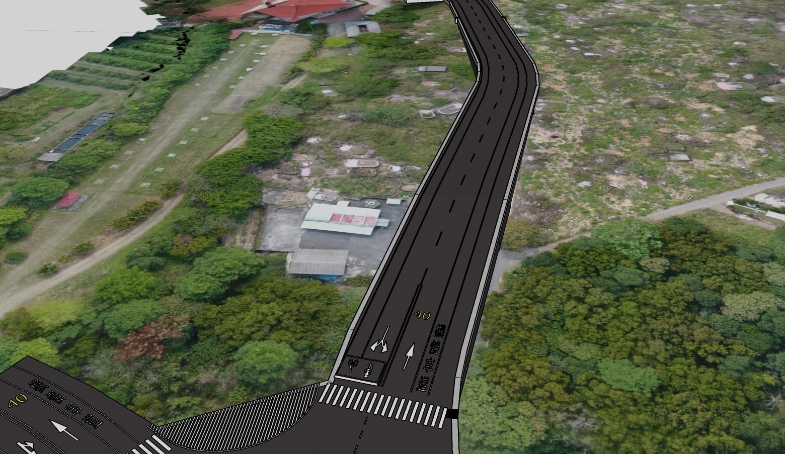 嘉義市火化場聯外道路拓寬第二期工程完工模擬圖