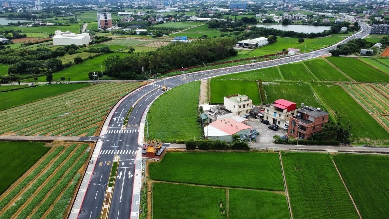 「月桃路道路拓寬及新闢工程（第二標）」完工空拍圖