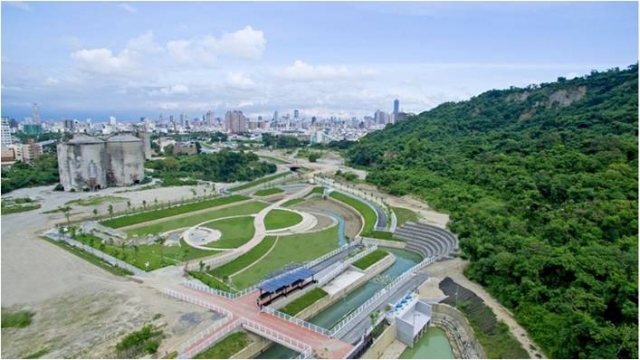高雄台泥廠區鼓山滯洪池(柴山滯洪公園)完工現況