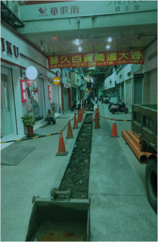 羅東夜市施工現場