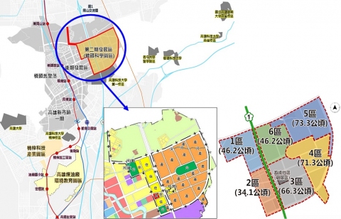 高雄橋頭科學園區公共工程6區標案位置圖(新鎮組提供)