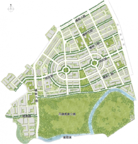 圖四 修正草案全區開放空間系統示意圖 (資料來源：新市鎮建設組整理)