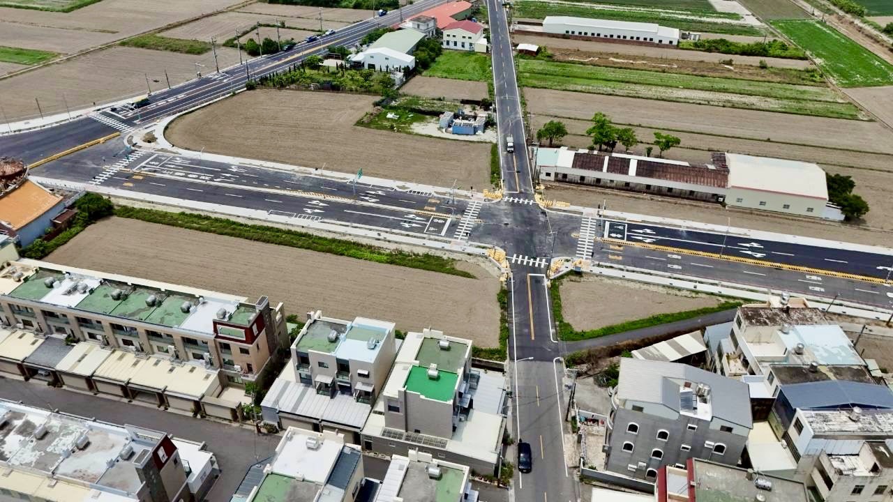 臺南市「學甲區六號道路」空拍照片