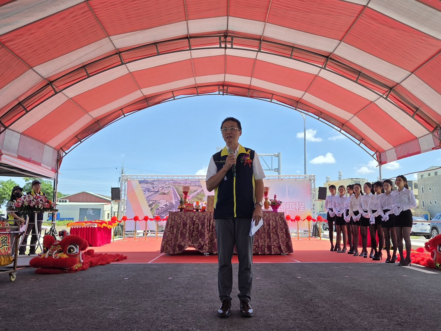 內政部國土署南工分署長林厚名今（16）日出席臺南市「學甲區六號道路」竣工通車典禮_致詞
