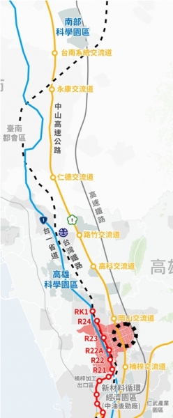 ↑高雄新市鎮第二期發展區之區位示意圖