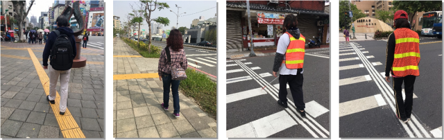 圖9「路口之人行道警示、定位設施用後評估及改善策略」實地測試照片