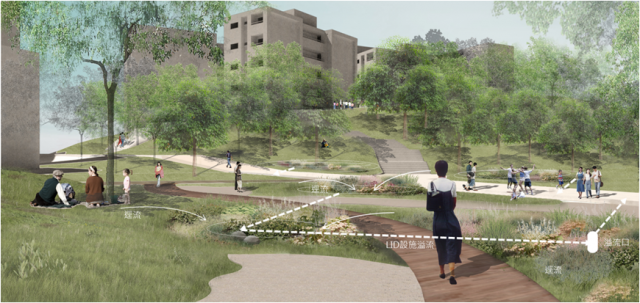 圖11 公六區雨水花園空間模擬圖
