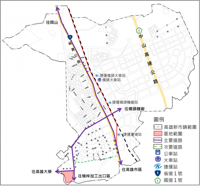 圖6、道路系統與大眾運輸示意圖