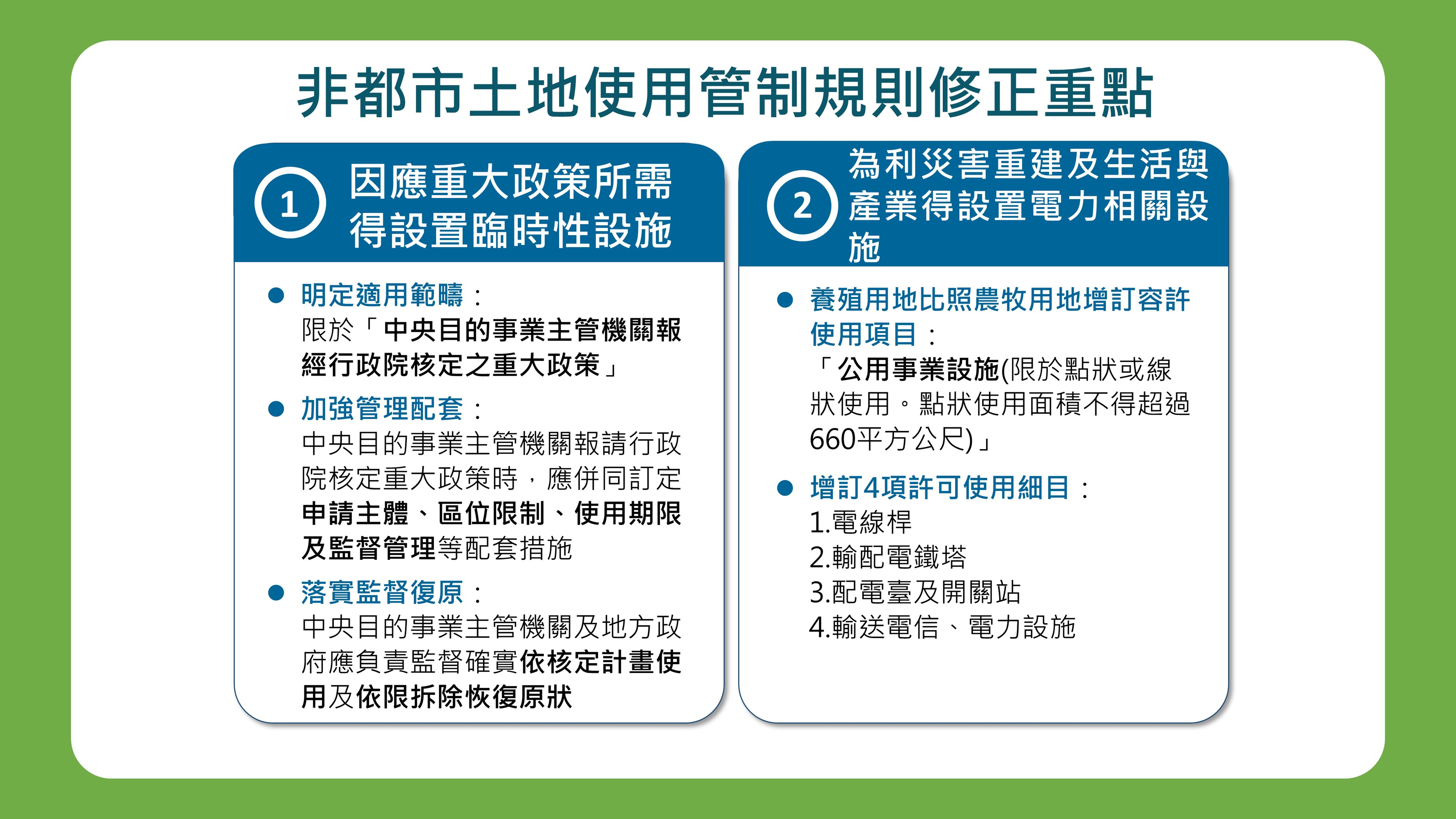 非都市土地使用管制規則修正重點