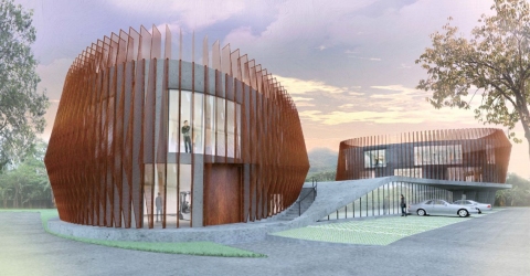 圖1臺北氣象站及氣象儀器檢校中心合署辦公廳舍新建工程案建築外觀模擬圖