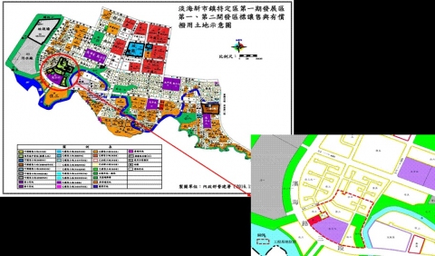 淡海新市鎮已開發區內海軍港平營區舊址位置圖