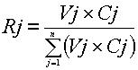 Rj=Vj*Cj/Vj*Cj之加總