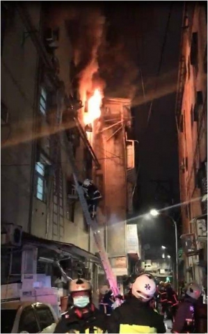 106年11月23日新北市中和區發生出租套房火災現場（圖片提供：新北市政府）